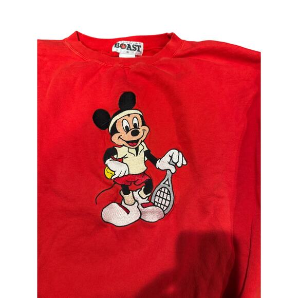 Vintage BOAST Mickey Mouse Tennis Sweatshirt Size L - Picture 3 of 5